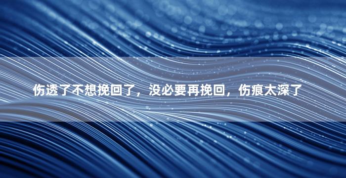 伤透了不想挽回了，没必要再挽回，伤痕太深了