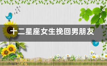 十二星座女生挽回男朋友
