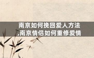 南京如何挽回爱人方法,南京情侣如何重修爱情
