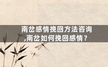 南岔感情挽回方法咨询,南岔如何挽回感情？