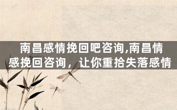 南昌感情挽回吧咨询,南昌情感挽回咨询，让你重拾失落感情