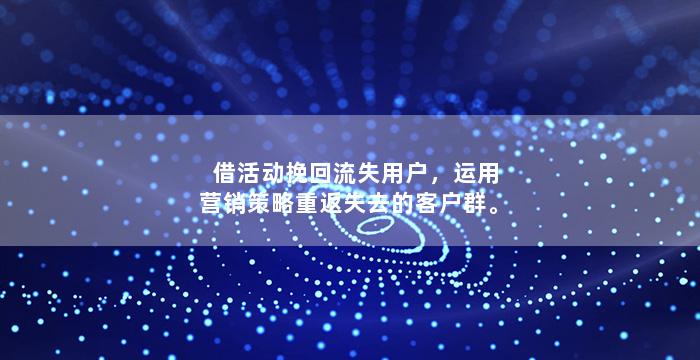 借活动挽回流失用户，运用营销策略重返失去的客户群。