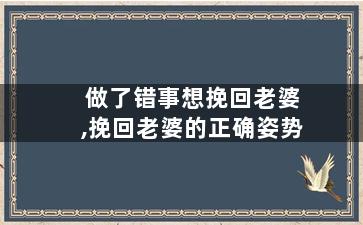 做了错事想挽回老婆,挽回老婆的正确姿势