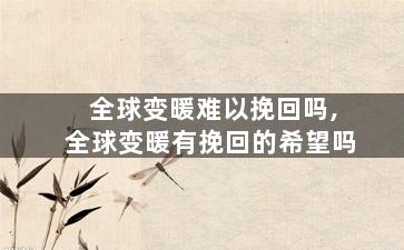 全球变暖难以挽回吗,全球变暖有挽回的希望吗