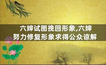 六婶试图挽回形象,六婶努力修复形象求得公众谅解