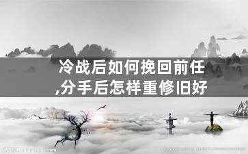 冷战后如何挽回前任,分手后怎样重修旧好