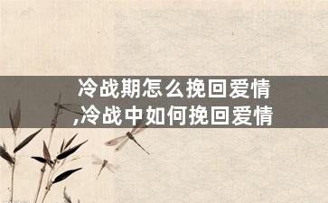 冷战期怎么挽回爱情,冷战中如何挽回爱情