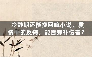 冷静期还能挽回嘛小说，爱情中的反悔，能否弥补伤害？