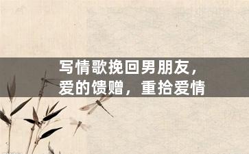写情歌挽回男朋友，爱的馈赠，重拾爱情