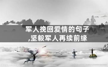 军人挽回爱情的句子,坚毅军人再续前缘