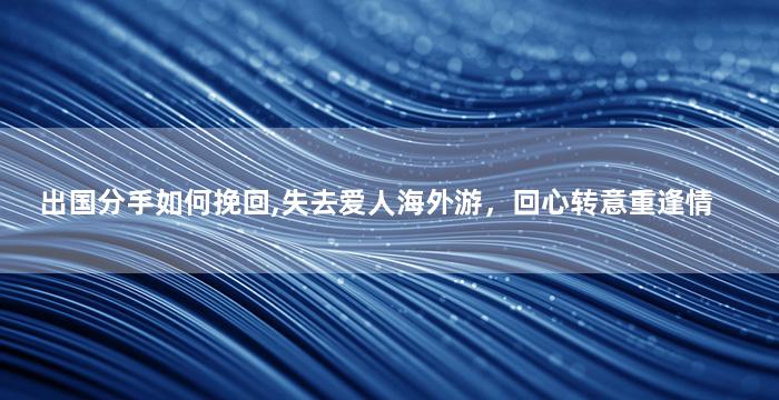 出国分手如何挽回,失去爱人海外游，回心转意重逢情