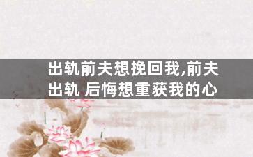 出轨前夫想挽回我,前夫出轨