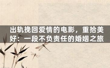 出轨挽回爱情的电影，重拾美好：一段不负责任的婚姻之旅