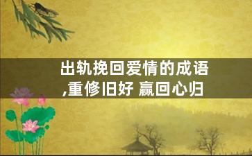 出轨挽回爱情的成语,重修旧好