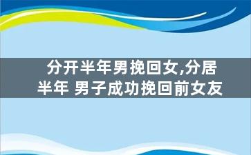 分开半年男挽回女,分居半年