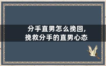 分手直男怎么挽回,挽救分手的直男心态