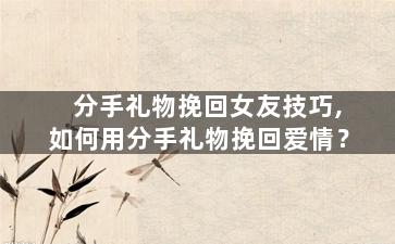 分手礼物挽回女友技巧,如何用分手礼物挽回爱情？