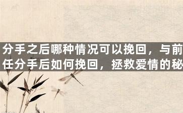 分手之后哪种情况可以挽回，与前任分手后如何挽回，拯救爱情的秘诀