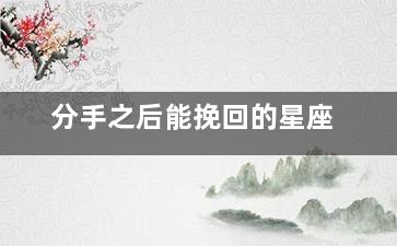 分手之后能挽回的星座