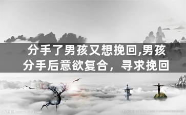 分手了男孩又想挽回,男孩分手后意欲复合，寻求挽回