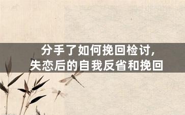 分手了如何挽回检讨,失恋后的自我反省和挽回