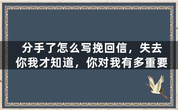 分手了怎么写挽回信，失去你我才知道，你对我有多重要
