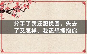 分手了我还想挽回，失去了又怎样，我还想拥抱你