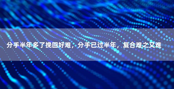 分手半年多了挽回好难，分手已过半年，复合难之又难