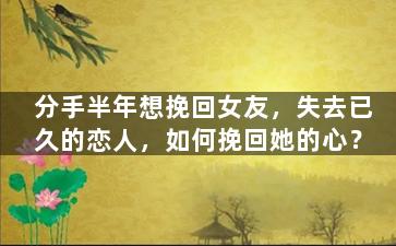 分手半年想挽回女友，失去已久的恋人，如何挽回她的心？