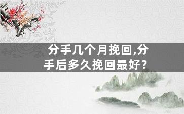 分手几个月挽回,分手后多久挽回最好？
