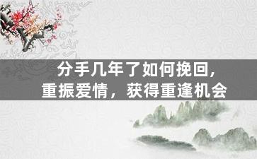 分手几年了如何挽回,重振爱情，获得重逢机会