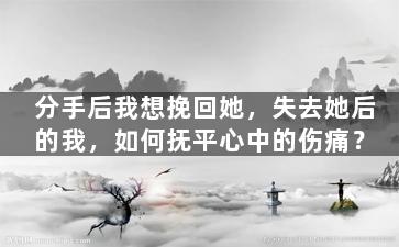 分手后我想挽回她，失去她后的我，如何抚平心中的伤痛？