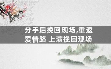 分手后挽回现场,重返爱情路