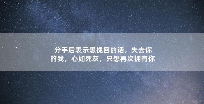 分手后表示想挽回的话，失去你的我，心如死灰，只想再次拥有你