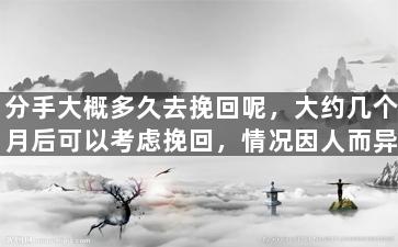 分手大概多久去挽回呢，大约几个月后可以考虑挽回，情况因人而异