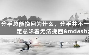 分手总能挽回为什么，分手并不一定意味着无法挽回——爱情需要勇气与努力。