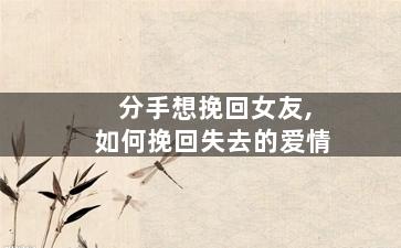 分手想挽回女友,如何挽回失去的爱情