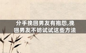 分手挽回男友有抱怨,挽回男友不妨试试这些方法