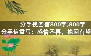 分手挽回信800字,800字分手信重写：感情不再，挽回有望