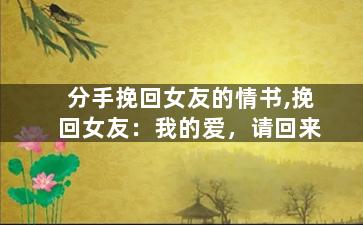 分手挽回女友的情书,挽回女友：我的爱，请回来