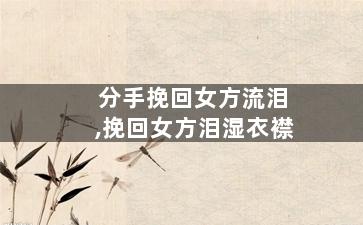 分手挽回女方流泪,挽回女方泪湿衣襟