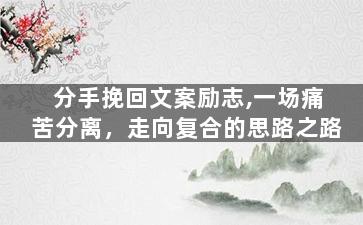 分手挽回文案励志,一场痛苦分离，走向复合的思路之路