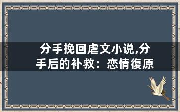 分手挽回虐文小说,分手后的补救：恋情復原
