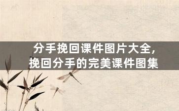 分手挽回课件图片大全,挽回分手的完美课件图集