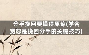 分手挽回要懂得原谅(学会宽恕是挽回分手的关键技巧)