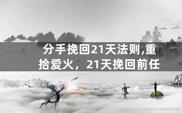分手挽回21天法则,重拾爱火，21天挽回前任