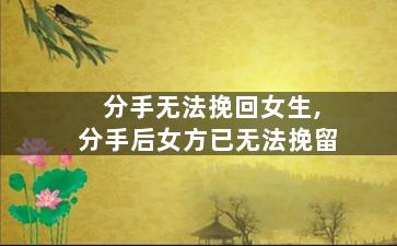 分手无法挽回女生,分手后女方已无法挽留