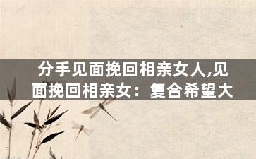 分手见面挽回相亲女人,见面挽回相亲女：复合希望大