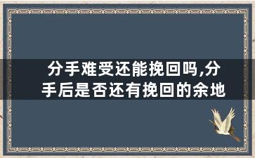 分手难受还能挽回吗,分手后是否还有挽回的余地