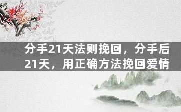 分手21天法则挽回，分手后21天，用正确方法挽回爱情